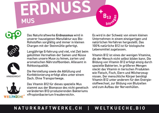 Erdnussmus mit Vitamin B12 - bio-swiss