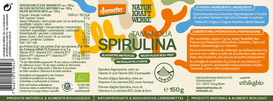 Spirulina Tamandua Pulver Etikett