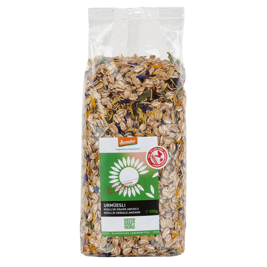 Urmüesli mit Blüten und Blätter - bio-swiss